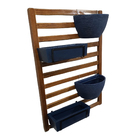 Kit Jardim Vertical 100x70 Com Vasos E Jardineiras Azuis