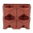 Kit para Jardim Vertical 4 Vasos Madeira Bege 44x22cm Massol