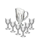 Kit Jarra 1 Litro 6 Taças De Vinho Agua Suco Empire 360ml