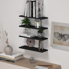 Kit Jogo 4 Prateleiras Retas Suporte Invisível Decoração Orga