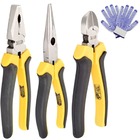 Kit Jogo Alicates Universal 8" + Meia Cana 6" + Corte Diagona