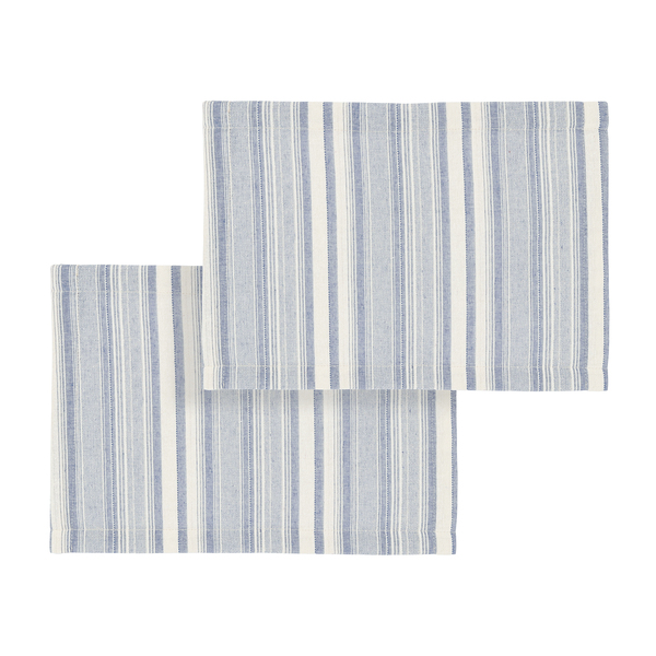 Kit Jogo Americano 2 Peças Retangular Listrado Azul 36x50cm Speciatta