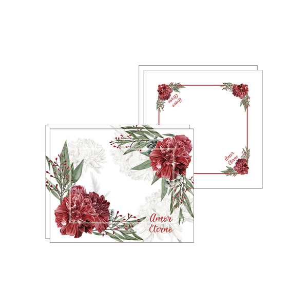 Kit Jogo Americano + Guardanapo Amor Eterno - 2 Peças