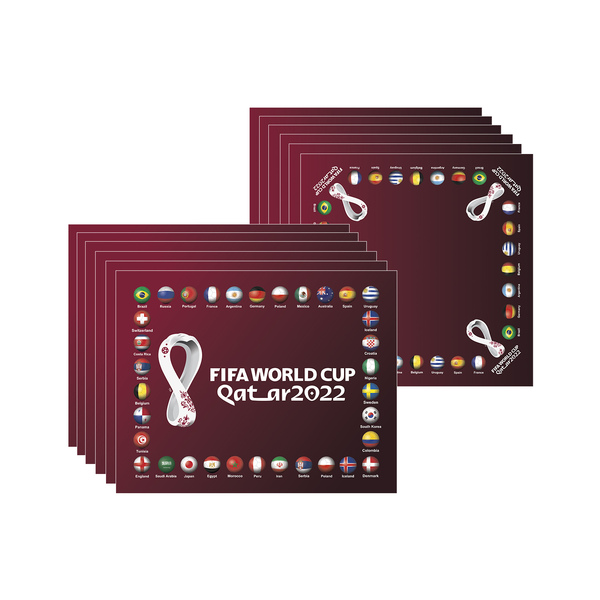 Kit Jogo Americano + Guardanapo Copa Bandeira E Taça - 6 Peças