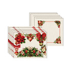 Kit Jogo Americano + Guardanapo Green Red - 6 Peças