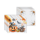 Kit Jogo Americano + Guardanapo Halloween Abóbora - 12 Peças