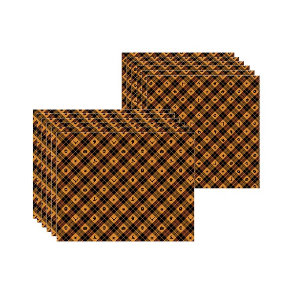 Kit Jogo Americano + Guardanapo Halloween Misto - 6 Peças