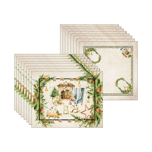 Kit Jogo Americano + Guardanapo Lareira - 8 Peças