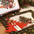 Kit Jogo Americano + Guardanapo Natal Árvore Verde - 8 Peças