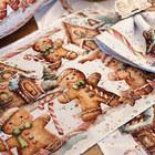 Kit Jogo Americano + Guardanapo Natal Biscoito Ii - 6 Peças