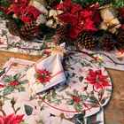 Kit Jogo Americano + Guardanapo Natal Flores - 2 Peças