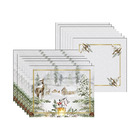 Kit Jogo Americano + Guardanapo Natal Inverno - 8 Peças