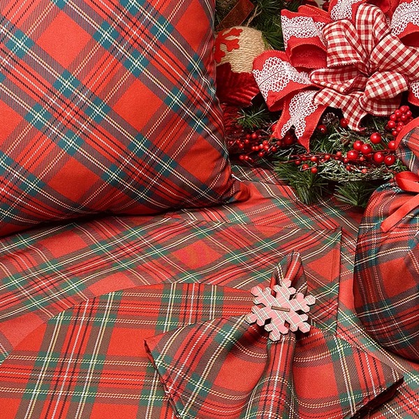 Kit Jogo Americano + Guardanapo Natal Vermelho/verde - 4 Peças