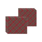 Kit Jogo Americano + Guardanapo Natal Vermelho/verde - 4 Peças