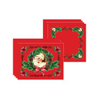 Kit Jogo Americano + Guardanapo Papai Noel Vermelho - 4 Peças