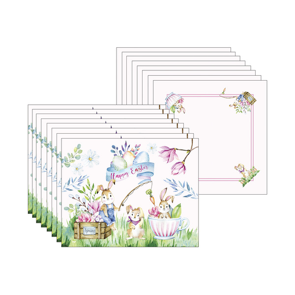 Kit Jogo Americano + Guardanapo Páscoa Easter - 8 Peças