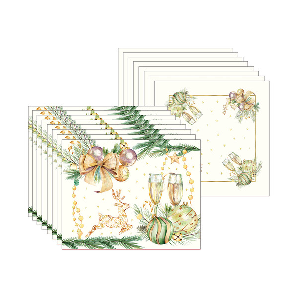 Kit Jogo Americano + Guardanapo Taças - 8 Peças