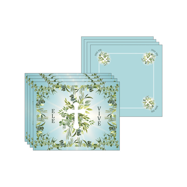 Kit Jogo Americano + Guardanpo Páscoa Ele Vive - 4 Peças