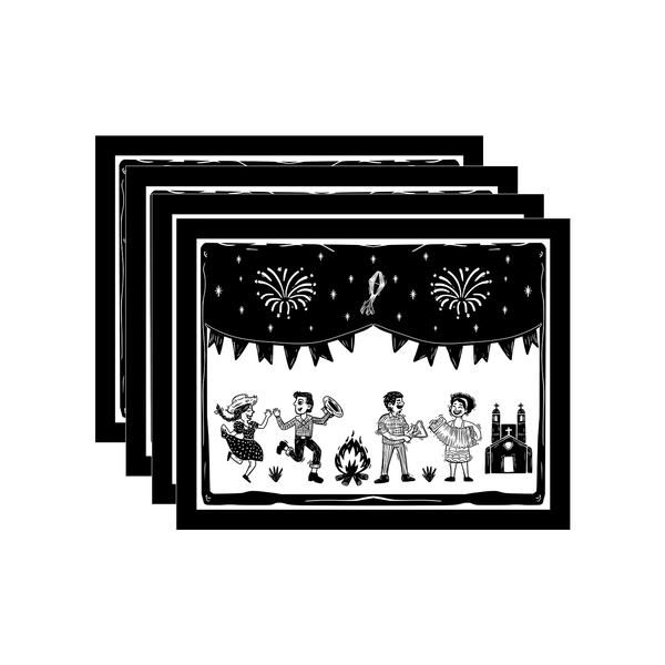 Kit Jogo Americano Cordel Junino - 4 Peças