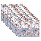 Kit Jogo Americano Floral/azul Branco - 12 Peças