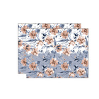 Kit Jogo Americano Floral/azul Branco - 2 Peças