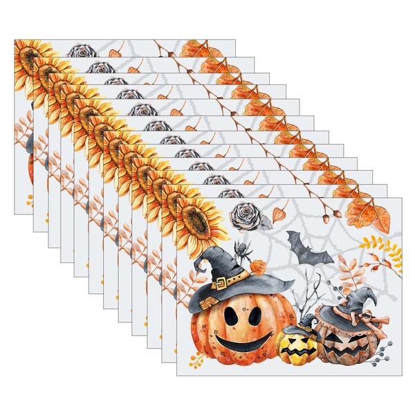 Kit Jogo Americano Halloween Abóbora - 12 Peças