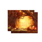 Kit Jogo Americano Halloween Abóbora Fantasma - 2 Peças