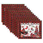 Kit Jogo Americano Natal Bola Vermelha - 12 Peças