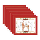 Kit Jogo Americano Natal Cervos - 8 Peças