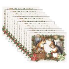 Kit Jogo Americano Natal Esquilo Ii - 12 Peças