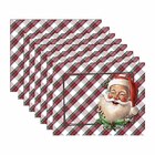 Kit Jogo Americano Natal Noel Xadrez - 8 Peças