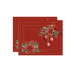 Kit Jogo Americano Natal Pássaros - 2 Peças