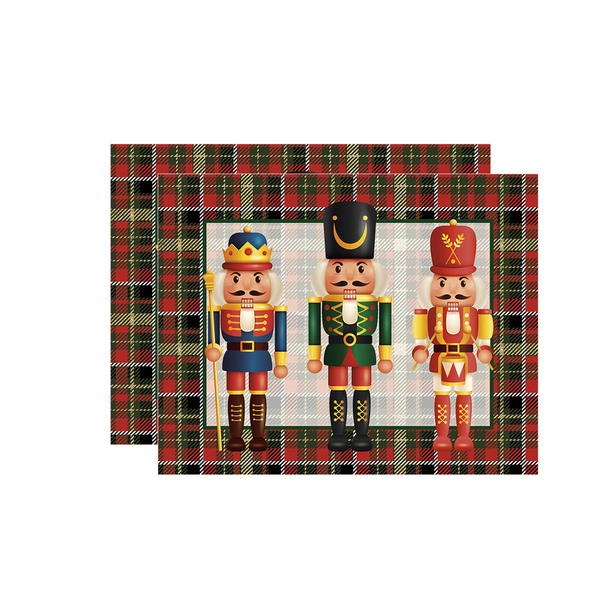 Kit Jogo Americano Natal Quebra Nozes - 2 Peças