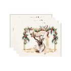 Kit Jogo Americano Natal Rena Gold - 4 Peças