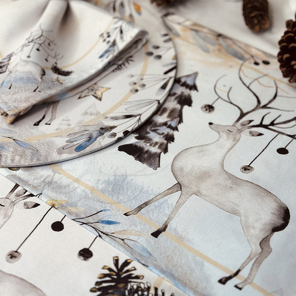 Kit Jogo Americano Natal Rena Preta Ii - 2 Peças