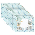 Kit Jogo Americano Páscoa Balão/azul Coração - 12 Peças