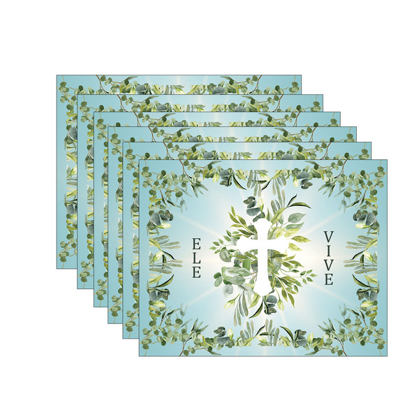 Kit Jogo Americano Páscoa Ele Vive - 6 Peças