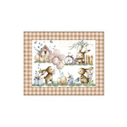 Kit Jogo Americano Páscoa Marrom Xadrez