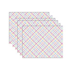 Kit Jogo Americano Páscoa Xadrez Colorido - 6 Peças