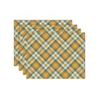 Kit Jogo Americano Xadrex Laranja E Azul - 4 Peças