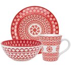 Kit Jogo Café Lanche Floreal Renda 18 Peças Oxford® Cerâmica