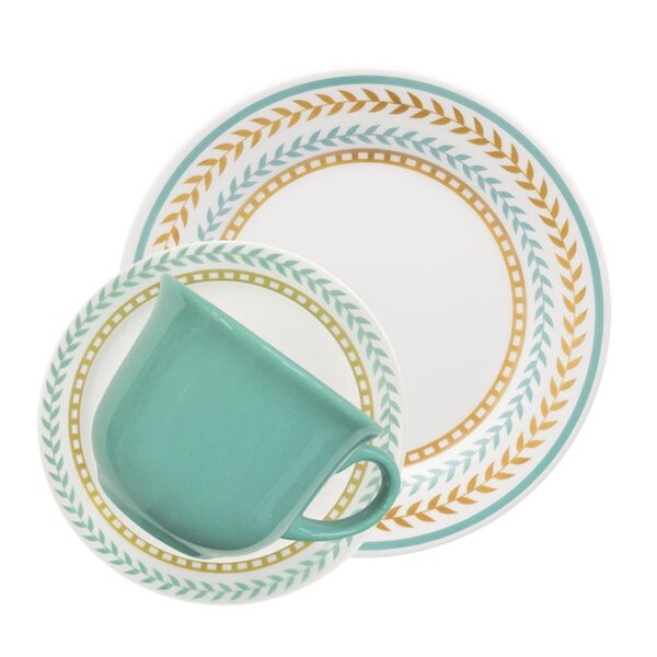 Kit Jogo Café Lanche Oxford Donna Louros 12 Peças Cerâmica