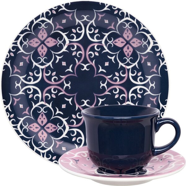 Kit Jogo Café Lanche Oxford®  Floreal Hana 16 Peças