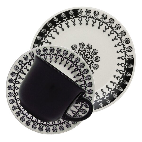 Kit Jogo Café Lanche Oxford® Donna Folk 24 Peças