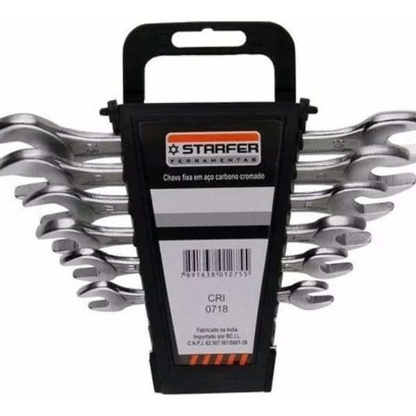 Kit Jogo Chave Fixa Boca Starfer 617mm Com 6 Pç Aço Carbono