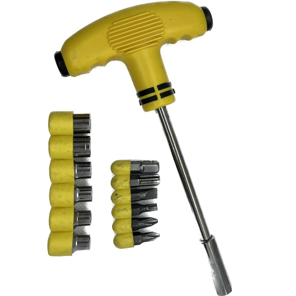 Kit Jogo Chaves T 13 Pcs Soquete Bits Adaptadores Fenda Philips
