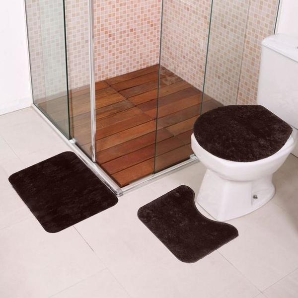 Kit Jogo De Banheiro 3 Peças Casa Dona New Soft Chocolate | Leroy Merlin