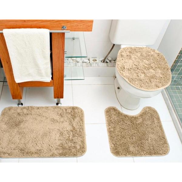 Kit Jogo De Banheiro 3 Peças Casa Dona New Soft Trigo | Leroy Merlin