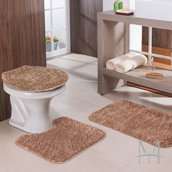 Kit Jogo De Banheiro 3 Peças Classic - Oásis - Nude