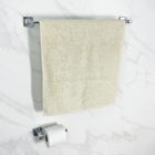 Kit Jogo De Banheiro Quadrado Inox Cromado Porta Toalha Banho